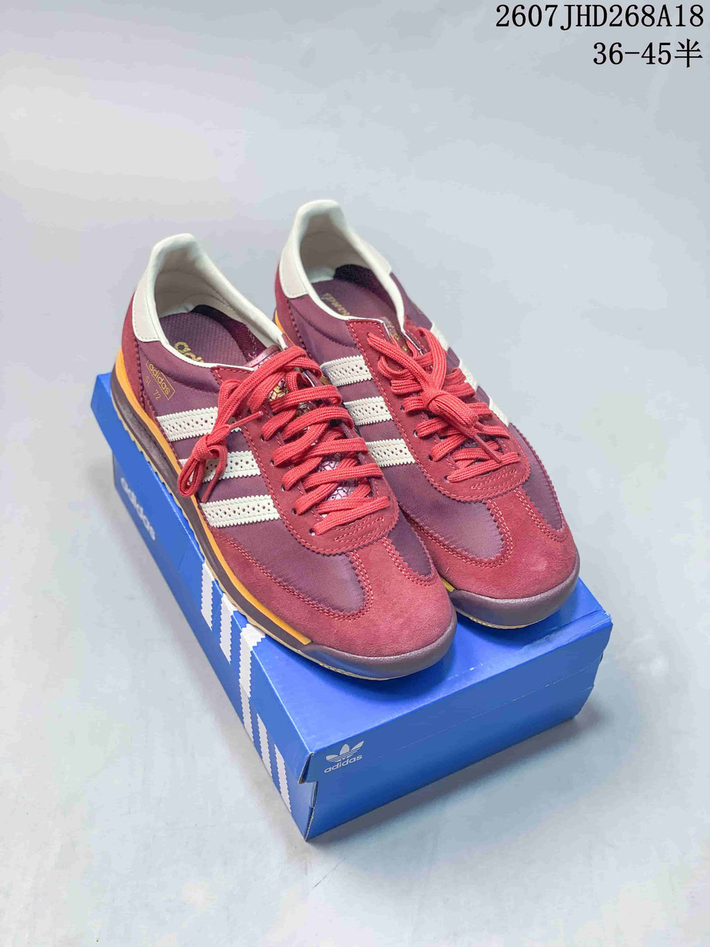 adidas Originals SL 72 Bob Marley Sneakers in Burgundy - product image from the listing.