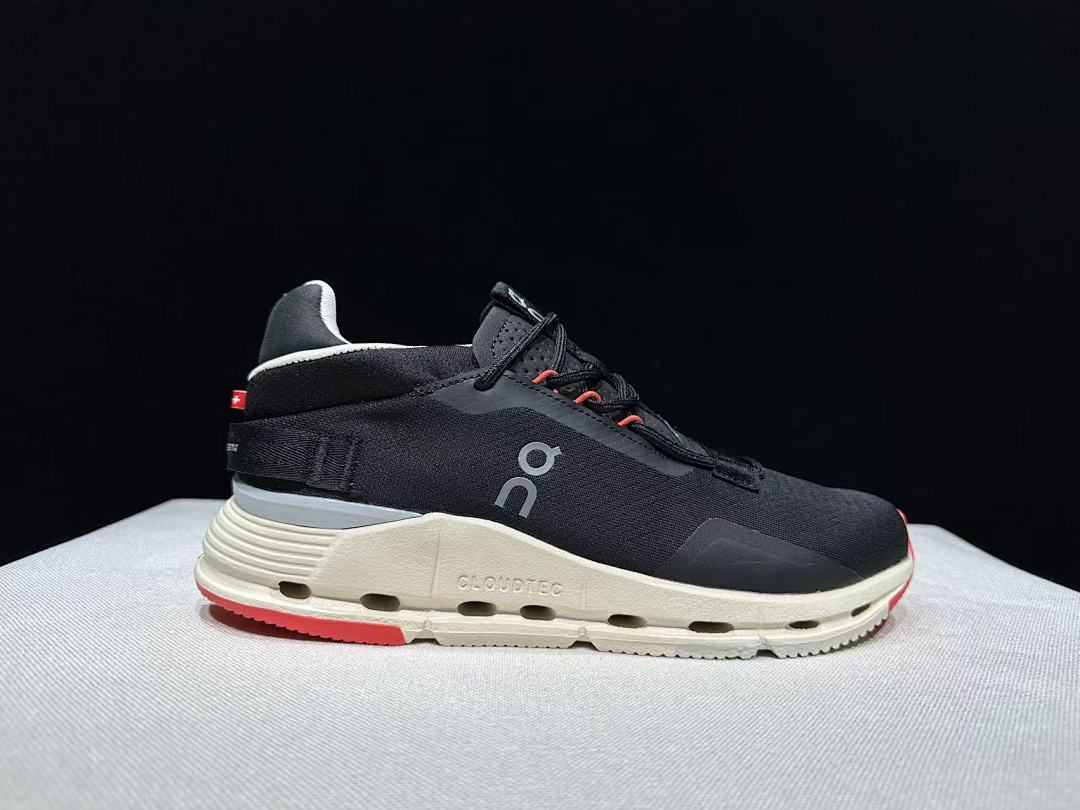 On Cloudnova 2 Sneakers in Black and Red - product image from the listing.