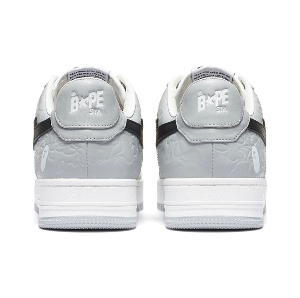 Gray and White BAPE STA Low Sneakers - product image from the listing.