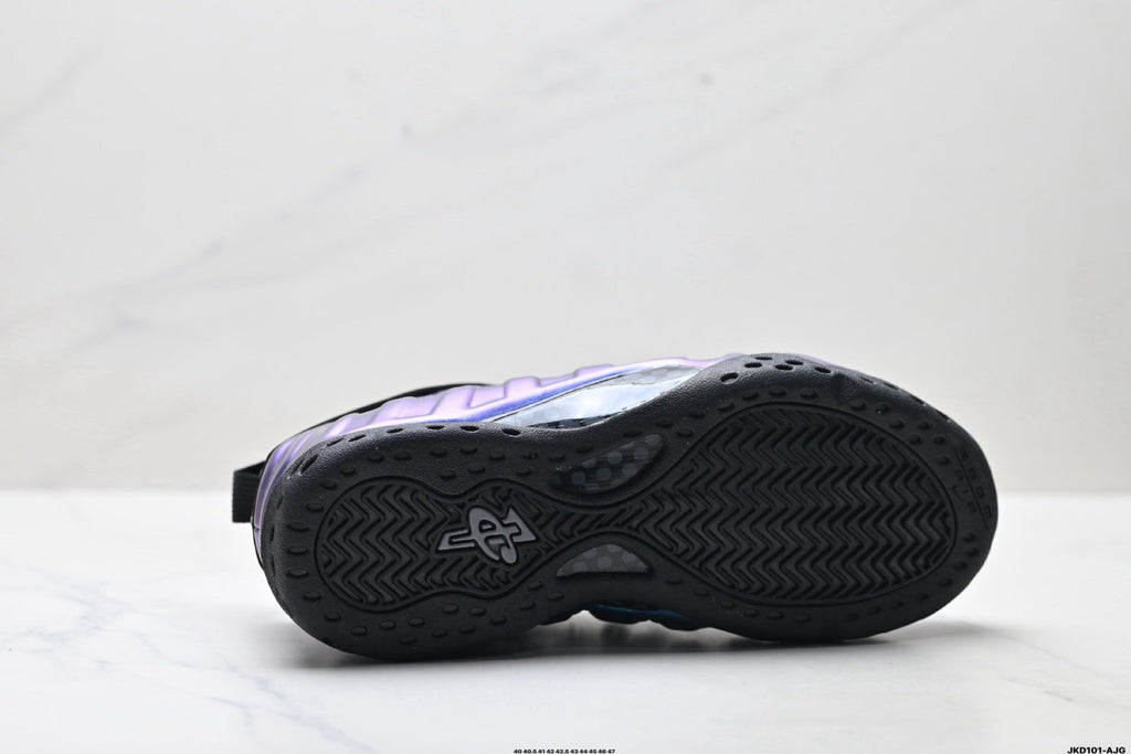 Nike Air Foamposite One Penny Hardaway Sneakers in Black Blue Purple - product image from the listing.