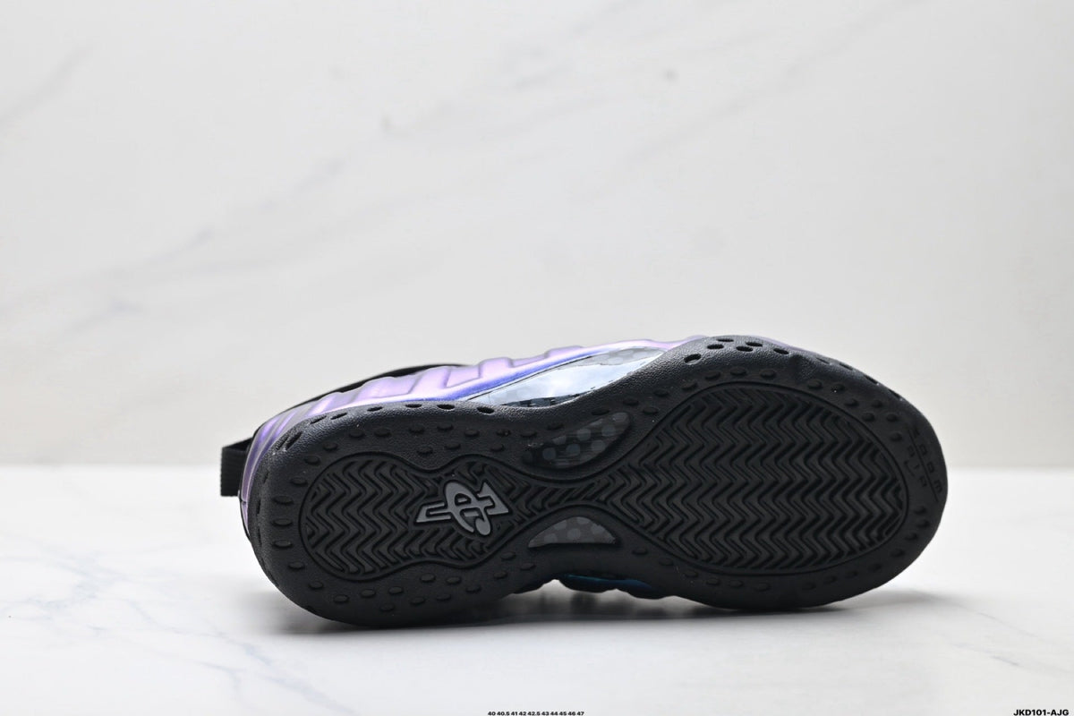 Nike Air Foamposite One Penny Hardaway Sneakers in Black Blue Purple - product image from the listing.