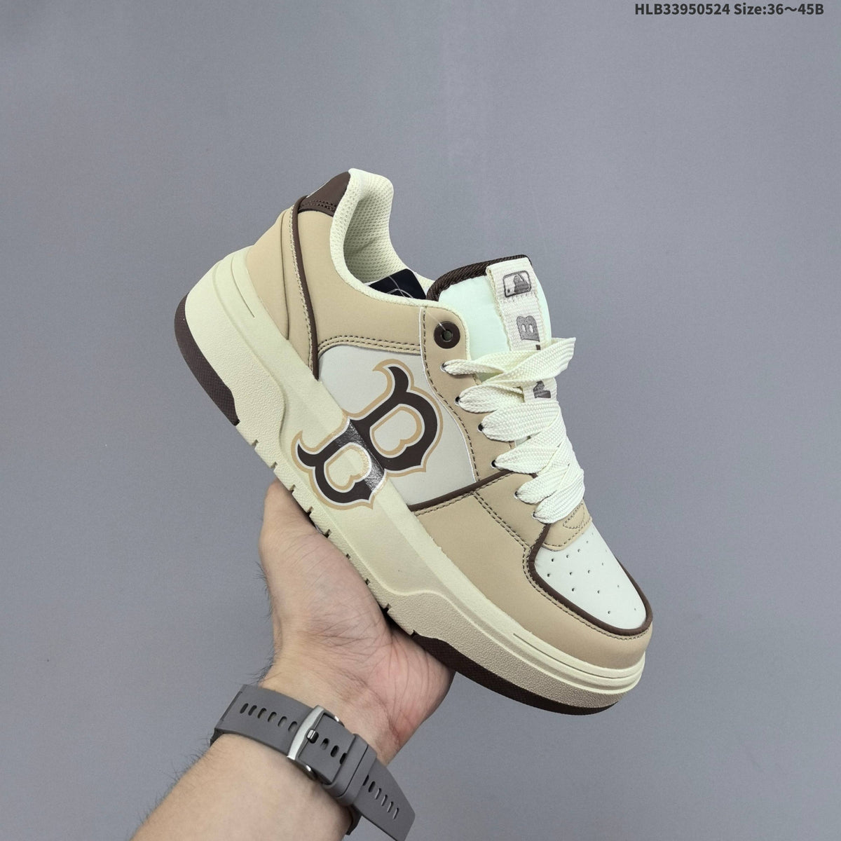 MLB Chunky Liner Low-Top Sneakers, in Beige and Cream - product image from the listing.