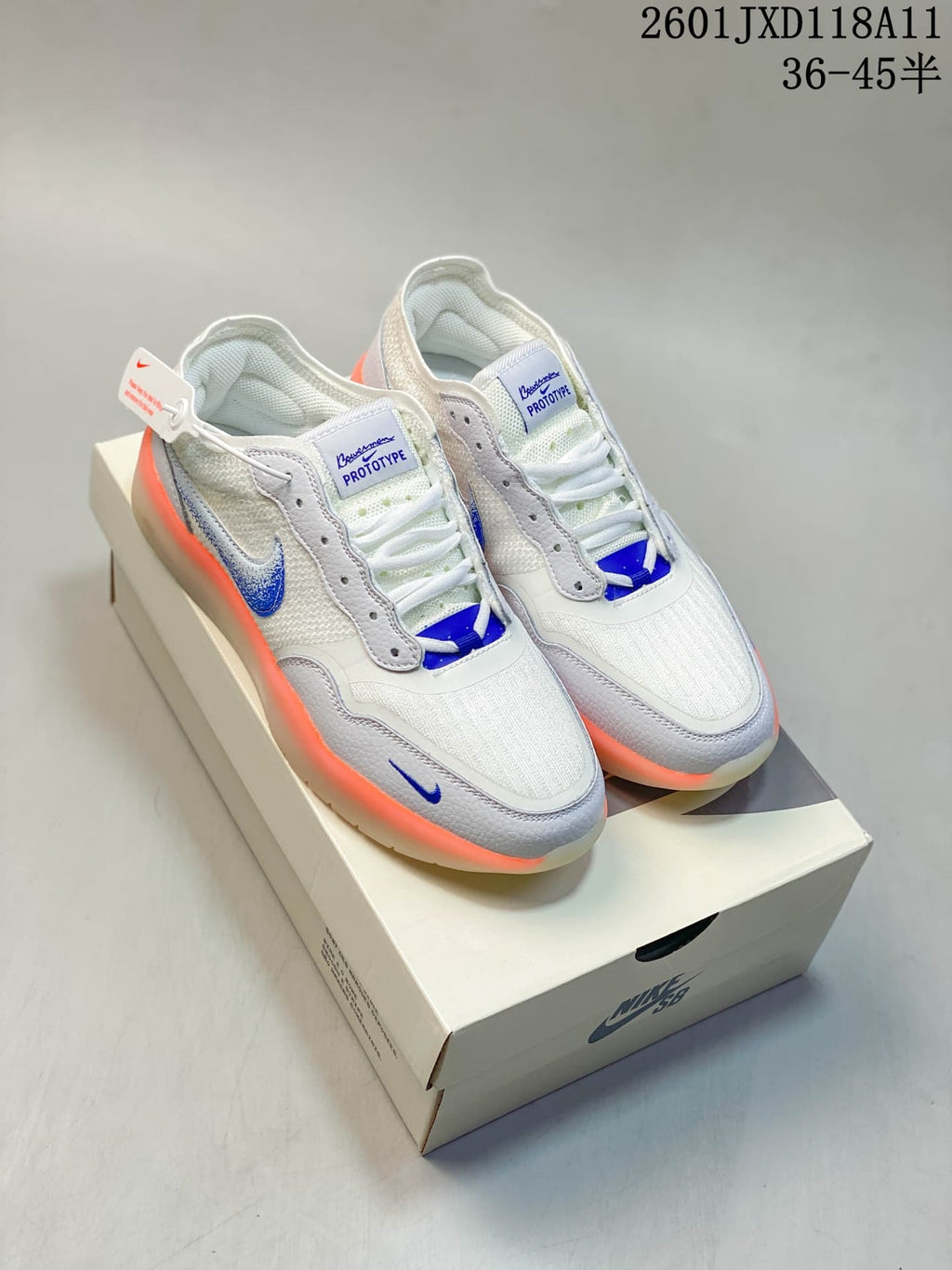 Nike SB PS8 Sneakers in White Blue Orange FV8493-20 - product image from the listing.