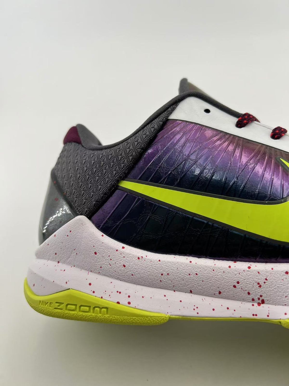 Nike Kobe 5 Protro Basketball Shoes in White Purple Volt CD4991-100 - product image from the listing.