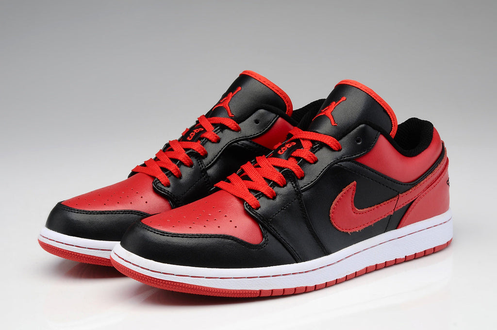 Air Jordan 1 Low Black Red Sneakers - product image from the listing.