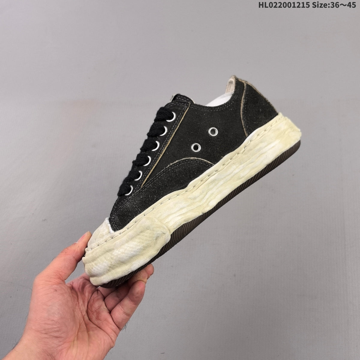 Maison Mihara Yasuhiro Original Sole Canvas Low Sneakers, in Black - product image from the listing.