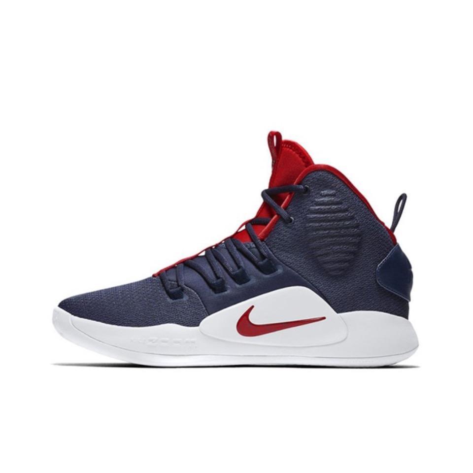 Nike Basketball High-Top Sneakers in Navy Red - product image from the listing.