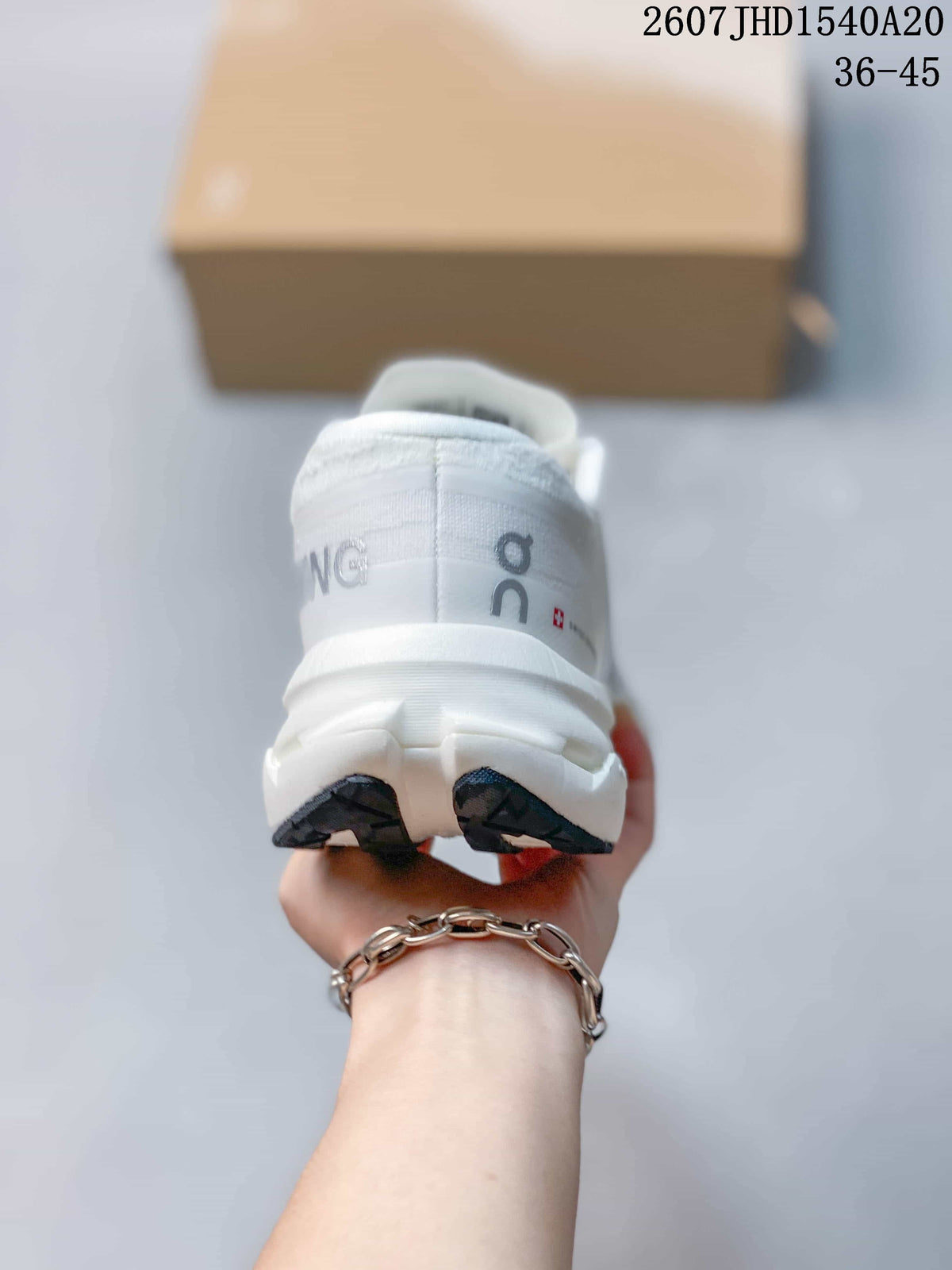 On Cloudmonster 3 Running Sneakers in Hyper White Gray - product image from the listing.