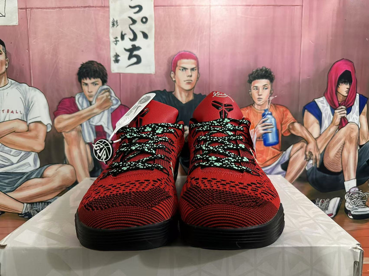 Nike Red and Black Low-Cut Basketball Shoes - product image from the listing.