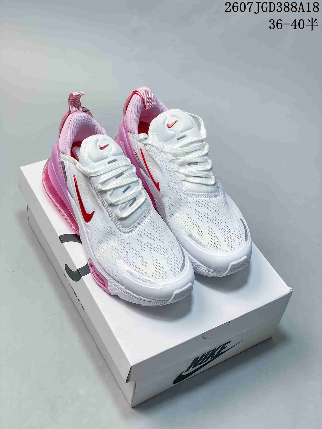 Nike Air Max 270 Premium Sneakers in White Pink 2607TGD388A18 - product image from the listing.