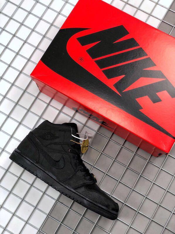 CLOT x Air Jordan 1 Mid Fearless Sneakers in Black - product image from the listing.