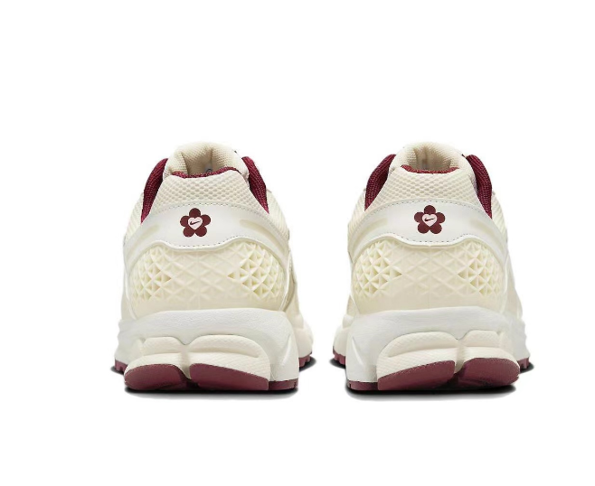 Sail and Burgundy Nike Zoom Vomero 5 Sneakers - product image from the listing.