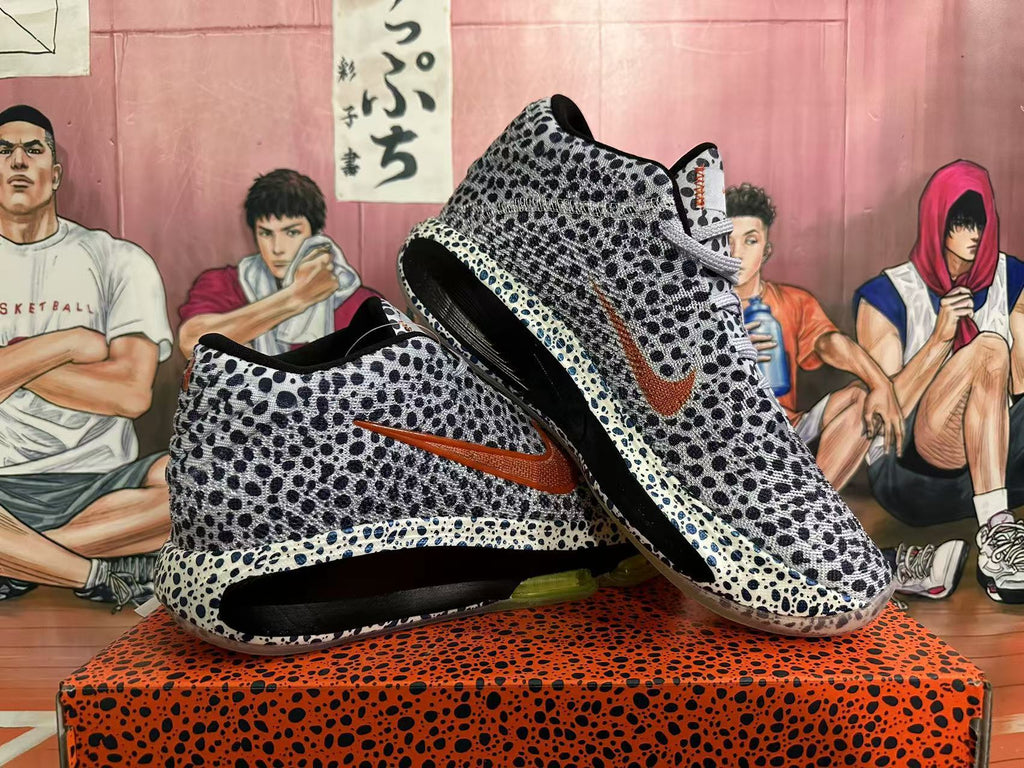 Nike Air Zoom Basketball Footwear in Black and White Spot Print - product image from the listing.