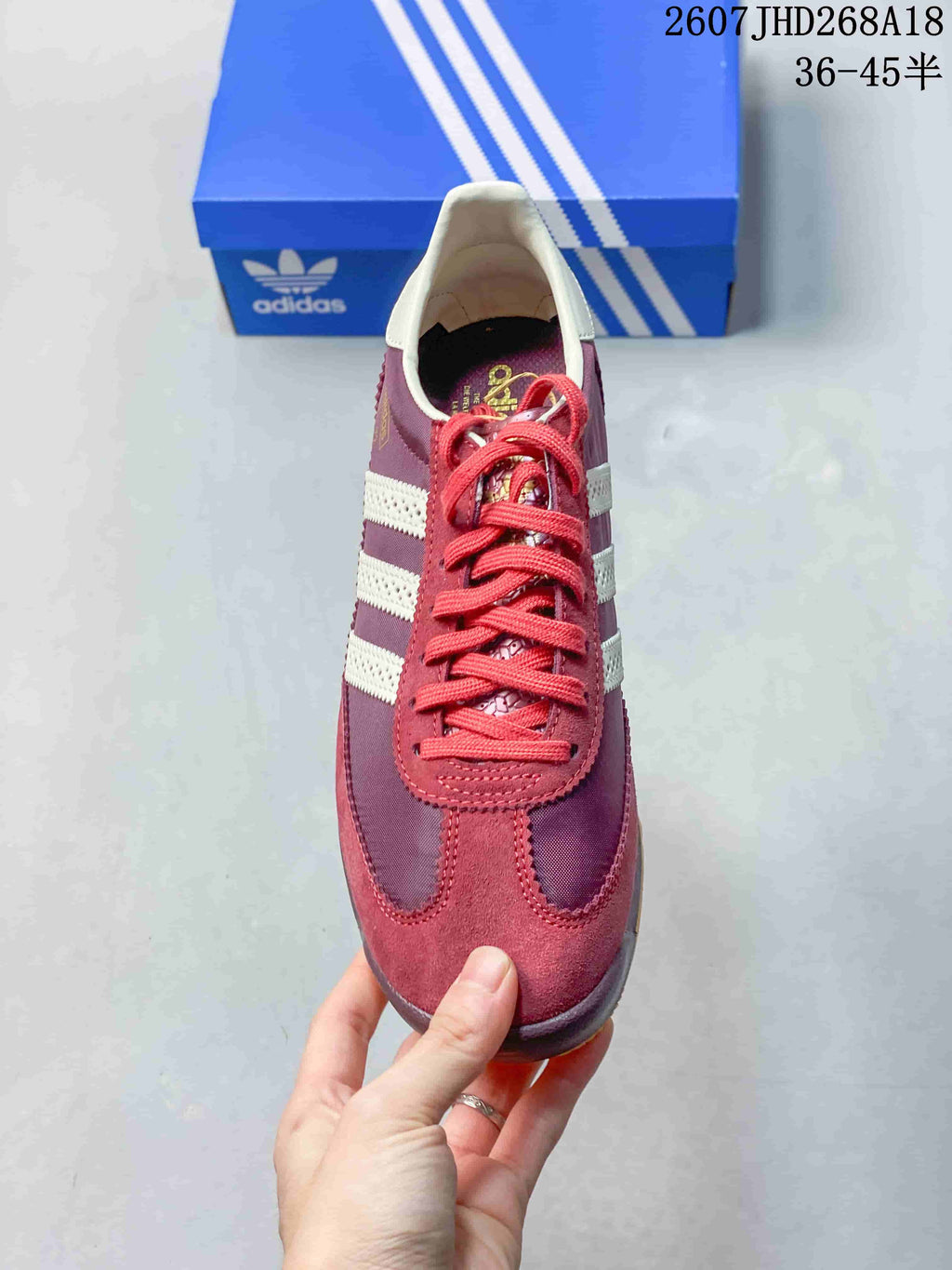 adidas Originals SL 72 Bob Marley Sneakers in Burgundy - product image from the listing.