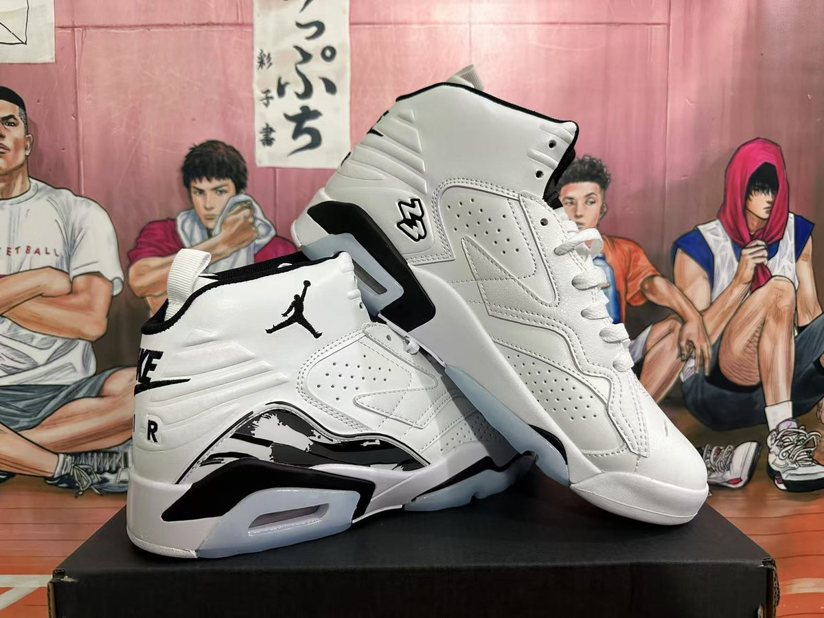 Jordan 6 Retro High-Top Sneakers in White and Black - product image from the listing.