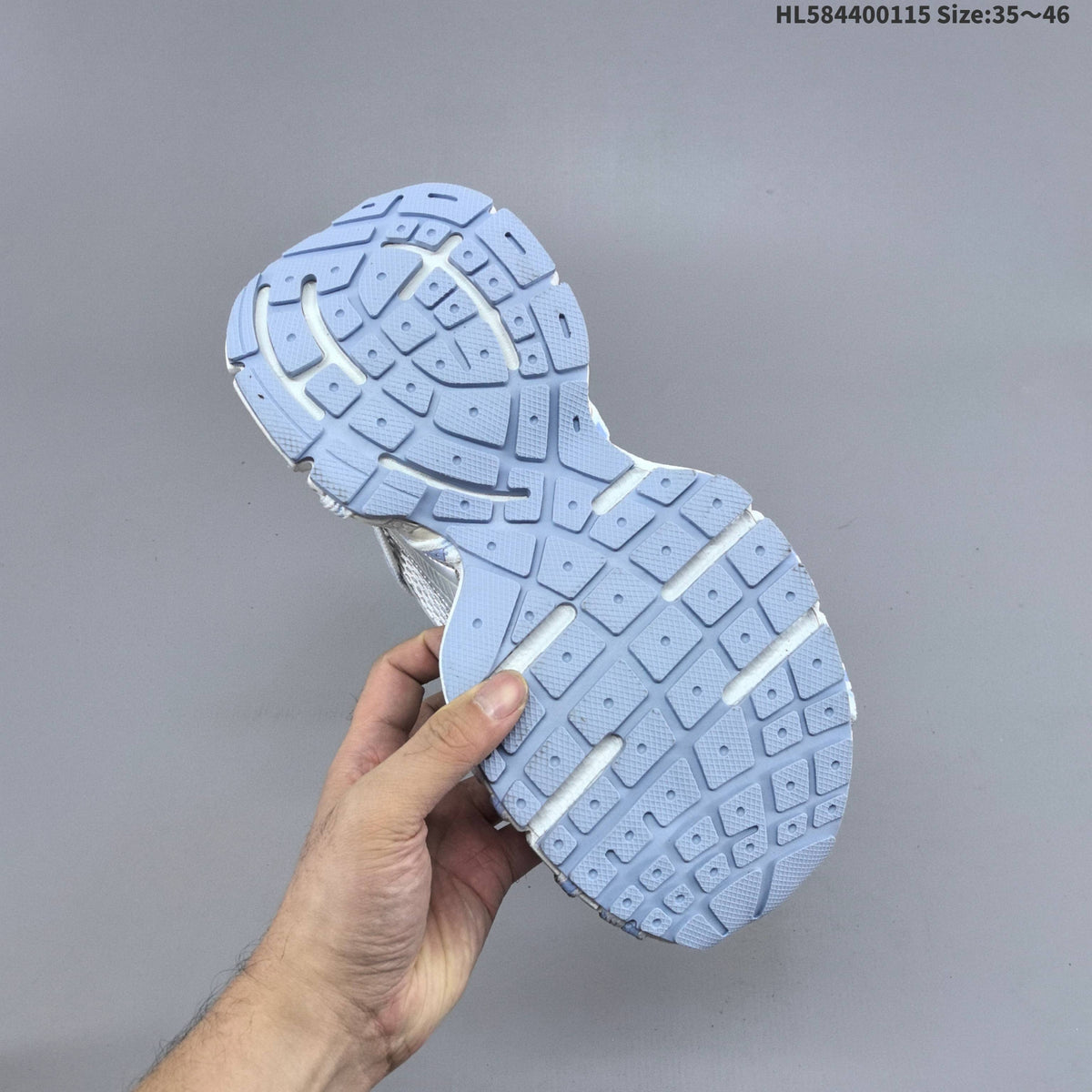 Balenciaga Phantom Trainers in White and Light Blue, Style 825597 - product image from the listing.