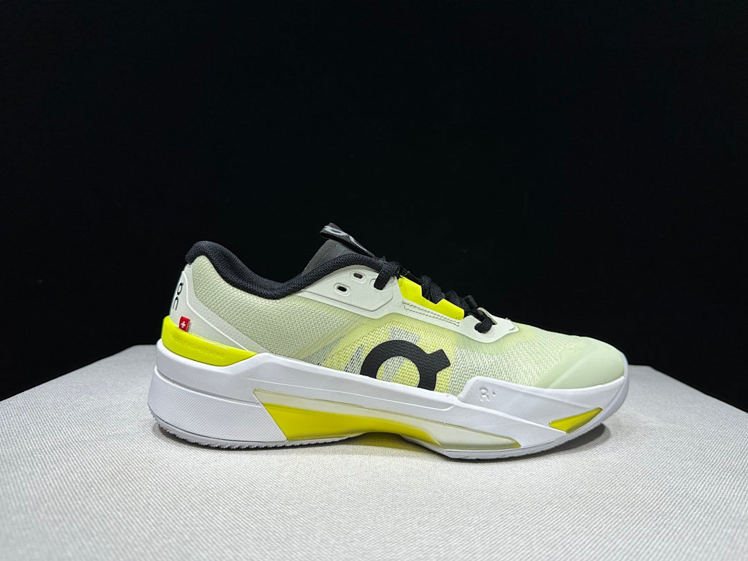 On The Roger Pro Fire Clay Tennis Sneakers, in Lime and Black - product image from the listing.
