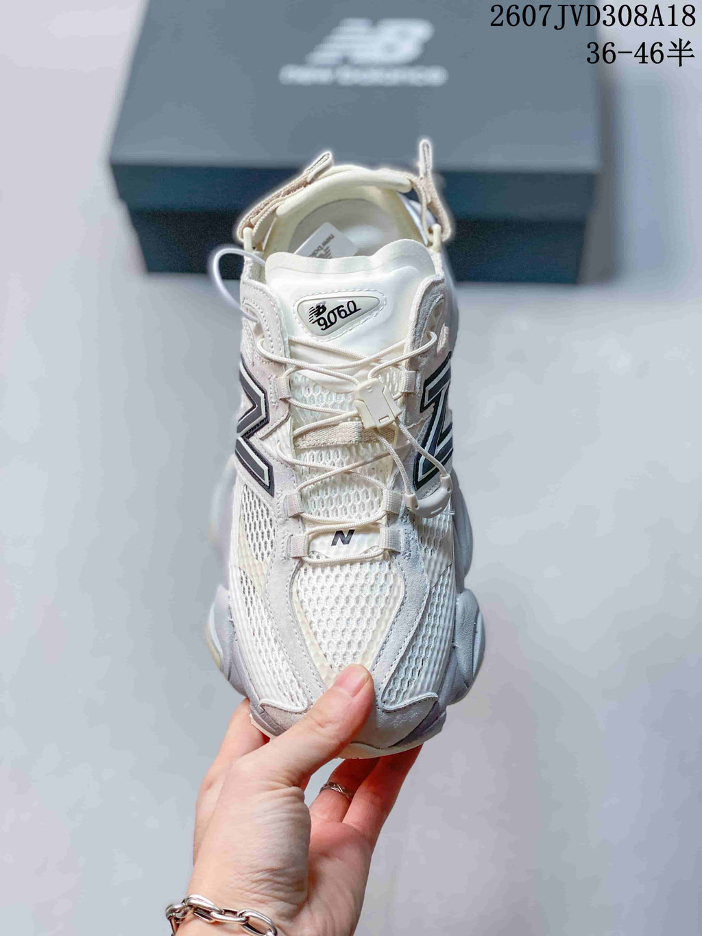 New Balance 9060 Sneakers in White Gray 2607JVD308A18 - product image from the listing.