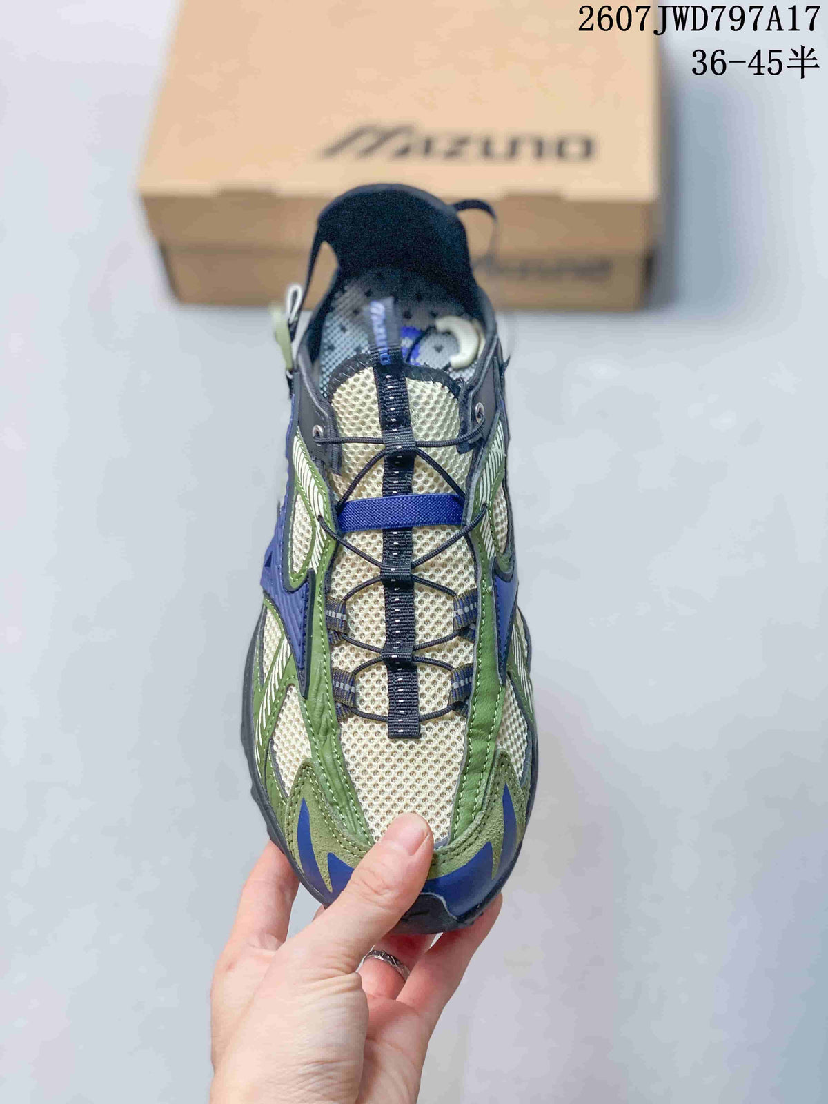 Mizuno Sportstyle Trail Trainers Green Navy 2607 TWD797A17 - product image from the listing.