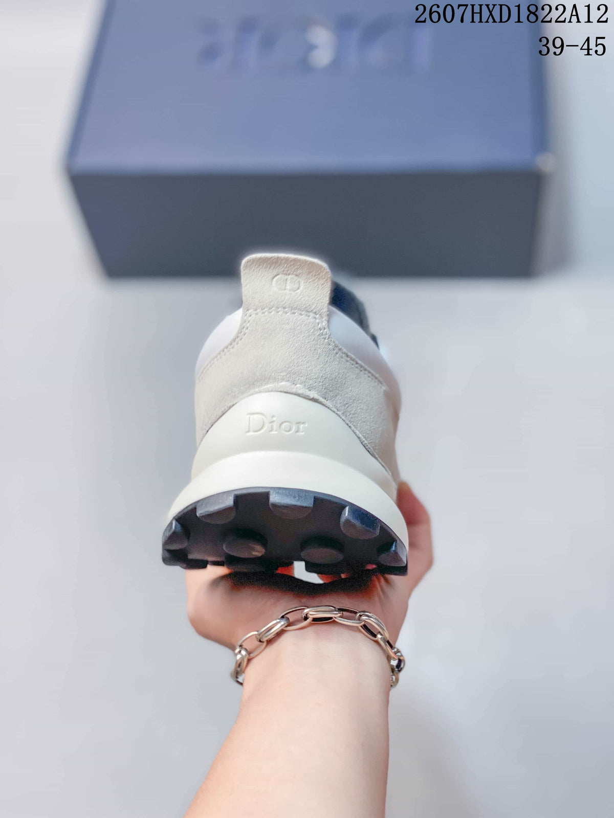 Dior Squash Retro Suede Trainers White Style 2607HXD1822A12 - product image from the listing.