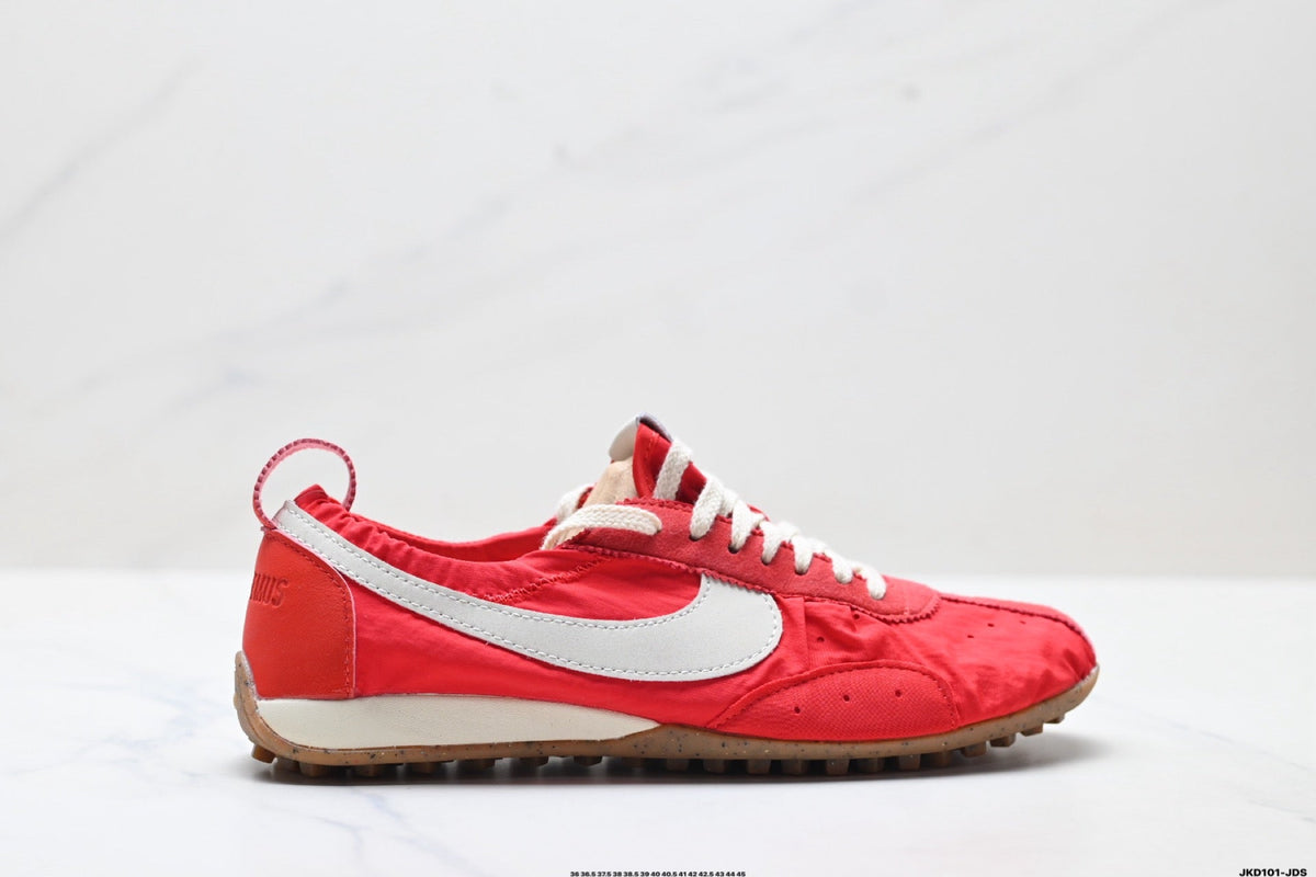 Red and White Nike Jacquemus Low-Profile Sneakers - product image from the listing.