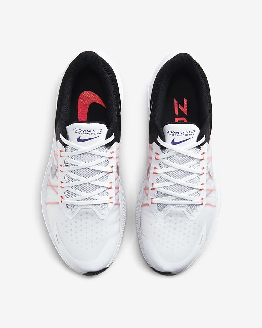 Nike Zoom Winflo 8 Running Shoes in White Black CW3419-101 - product image from the listing.