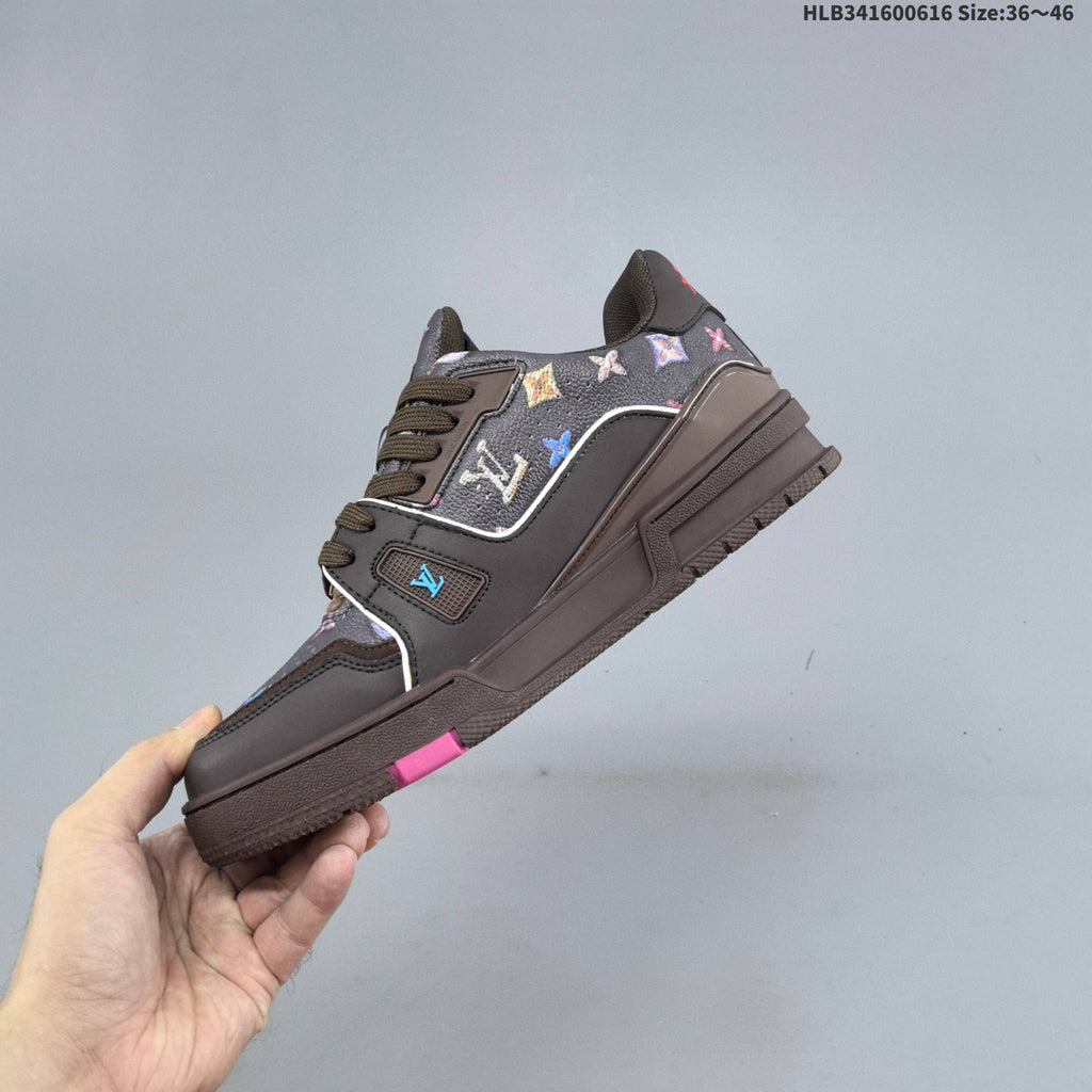 Louis Vuitton Trainer Trainers in Brown Monogram Print - product image from the listing.