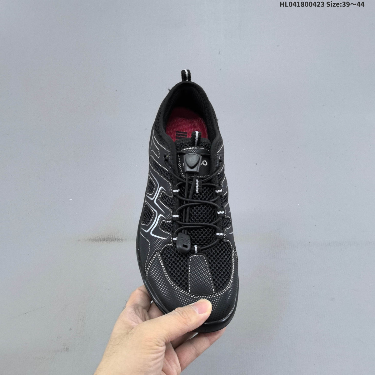 ECCO Black Mesh Lace-Up Casual Trainers - product image from the listing.