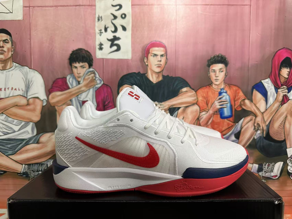 Nike Basketball Shoe in White Red - product image from the listing.