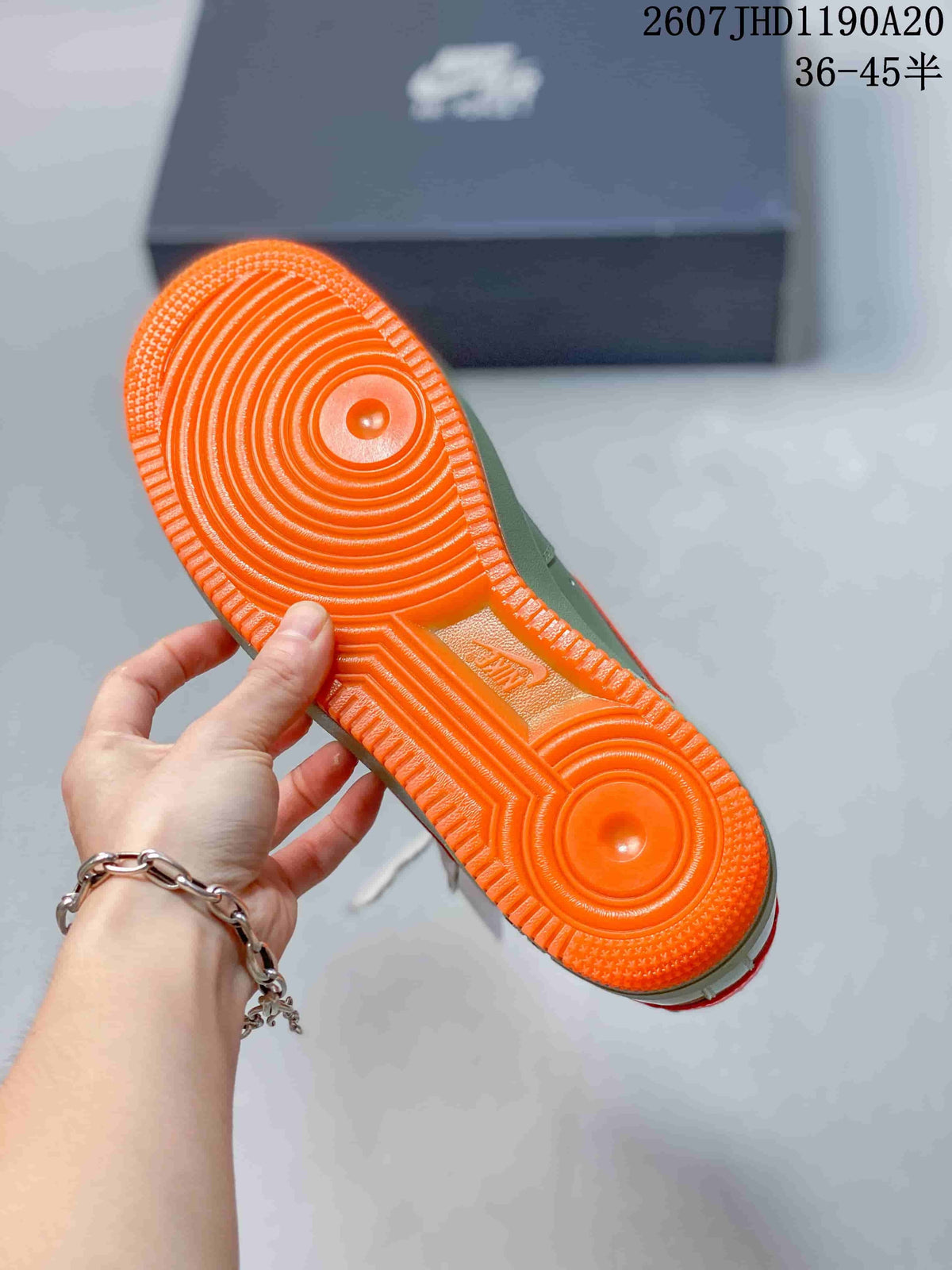 Nike Air Force 1 '07 Low Sneakers in Green Orange - product image from the listing.