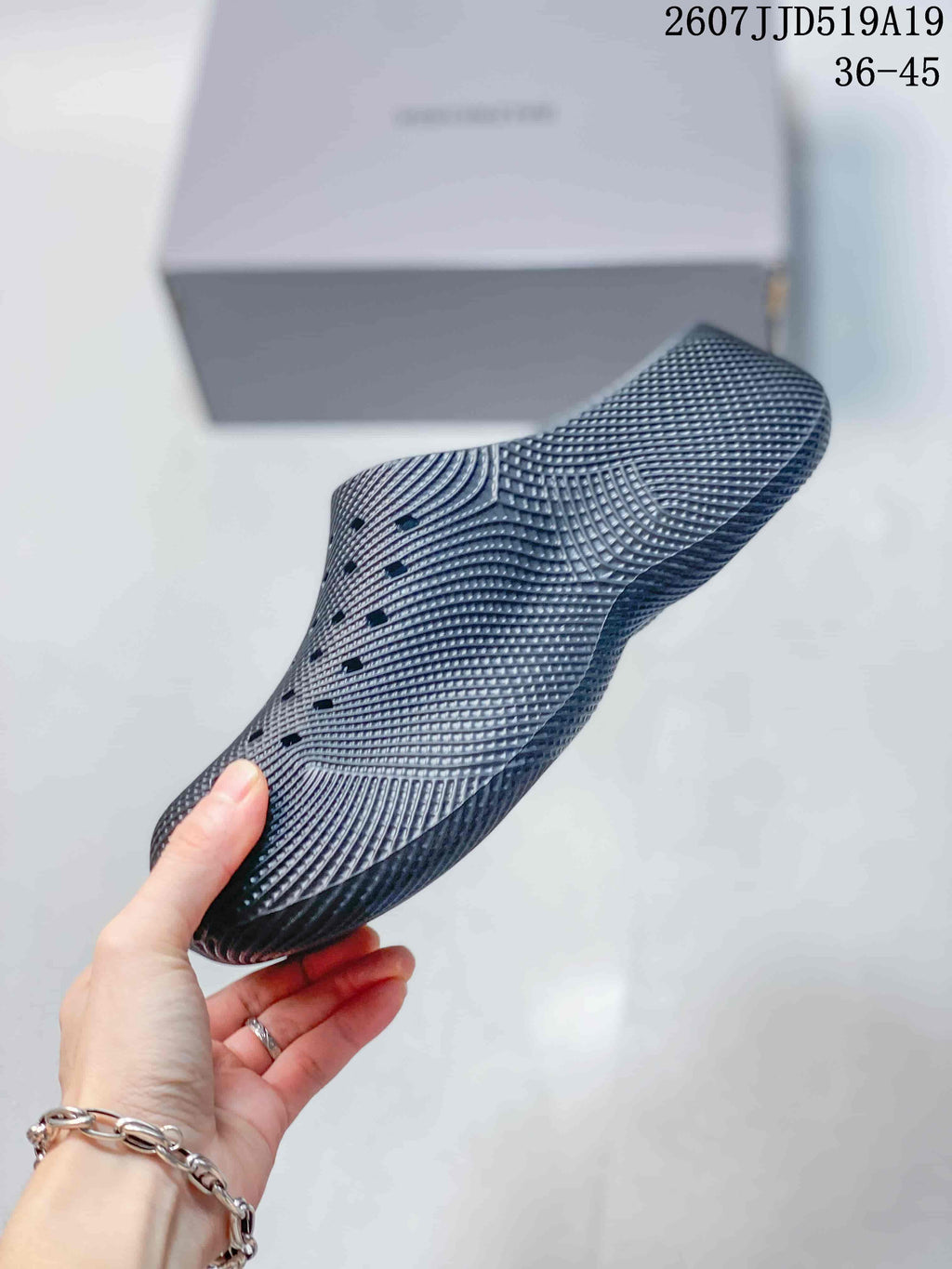 Gray Perforated Slip-On Clogs 2607JJD519A19 for Men - product image from the listing.