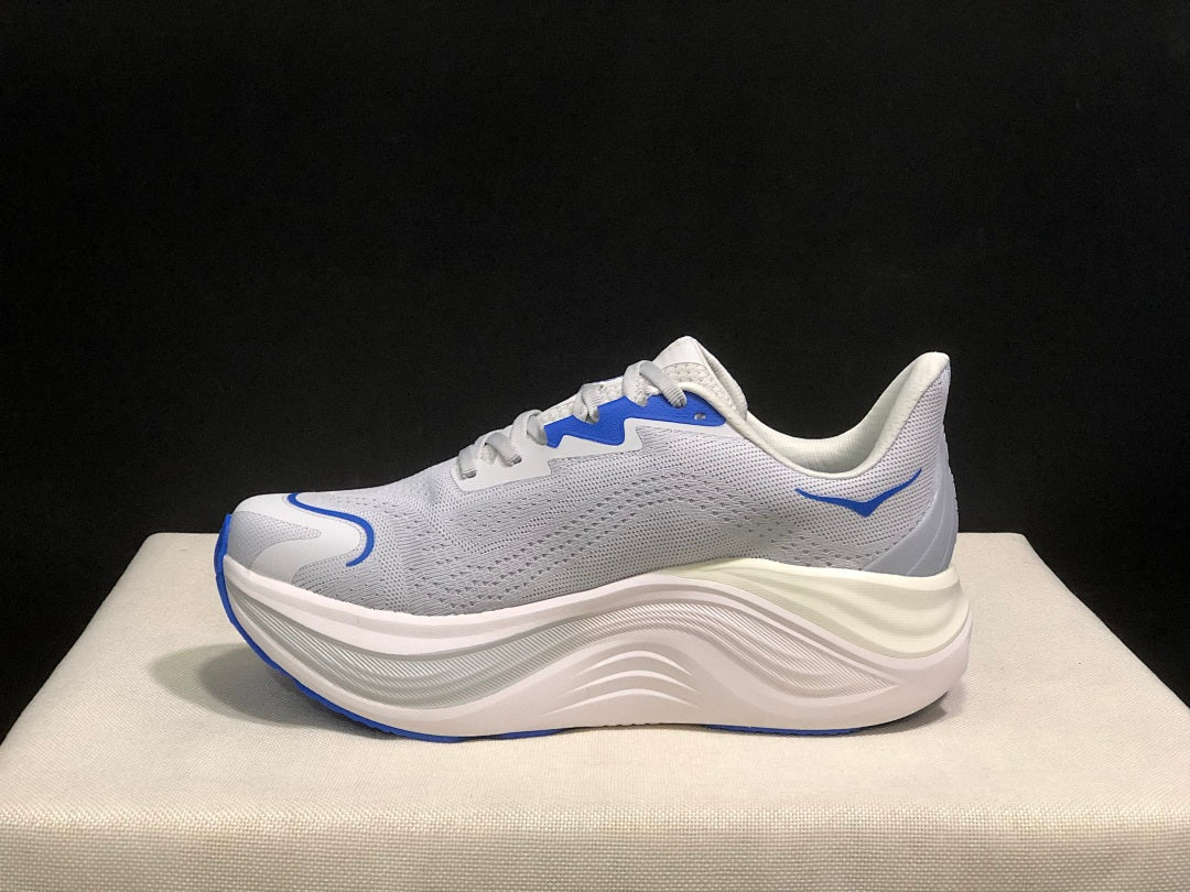 White and Blue HOKA Skyward X Running Shoes - product image from the listing.