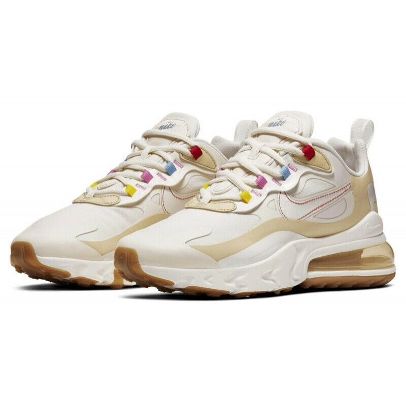 Nike Air Max 270 React CQ0208-101 Sneakers, in Cream and Tan - product image from the listing.