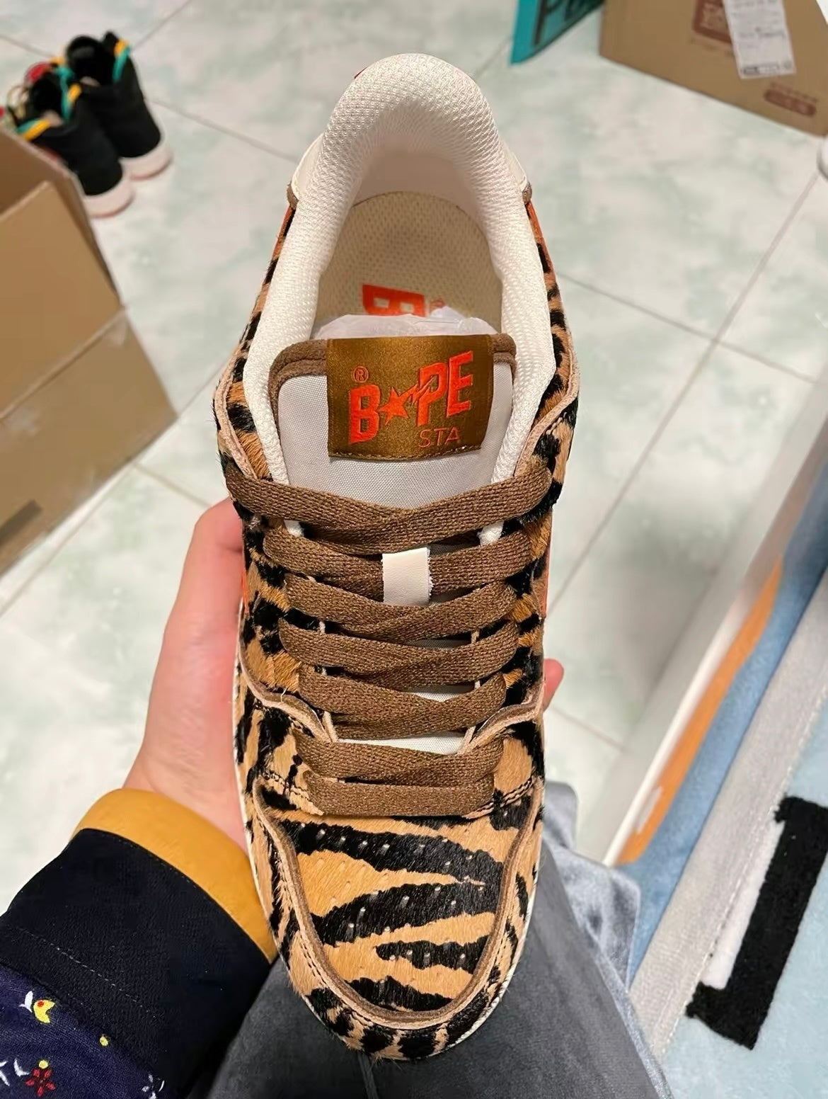 BAPE SK8 STA Tiger-Stripe Low-Cut Sneakers - product image from the listing.