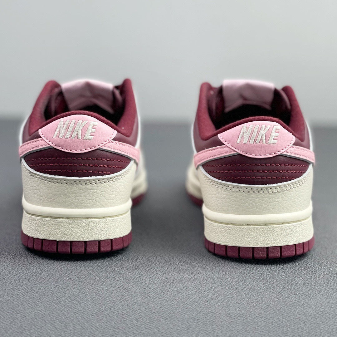 Nike Dunk Low Valentine's Day Sneakers in Burgundy Pink DR9705-100 - product image from the listing.