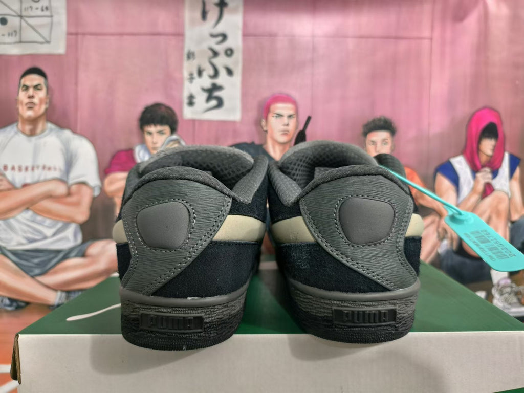 Black and Taupe Puma Suede Sneakers - product image from the listing.