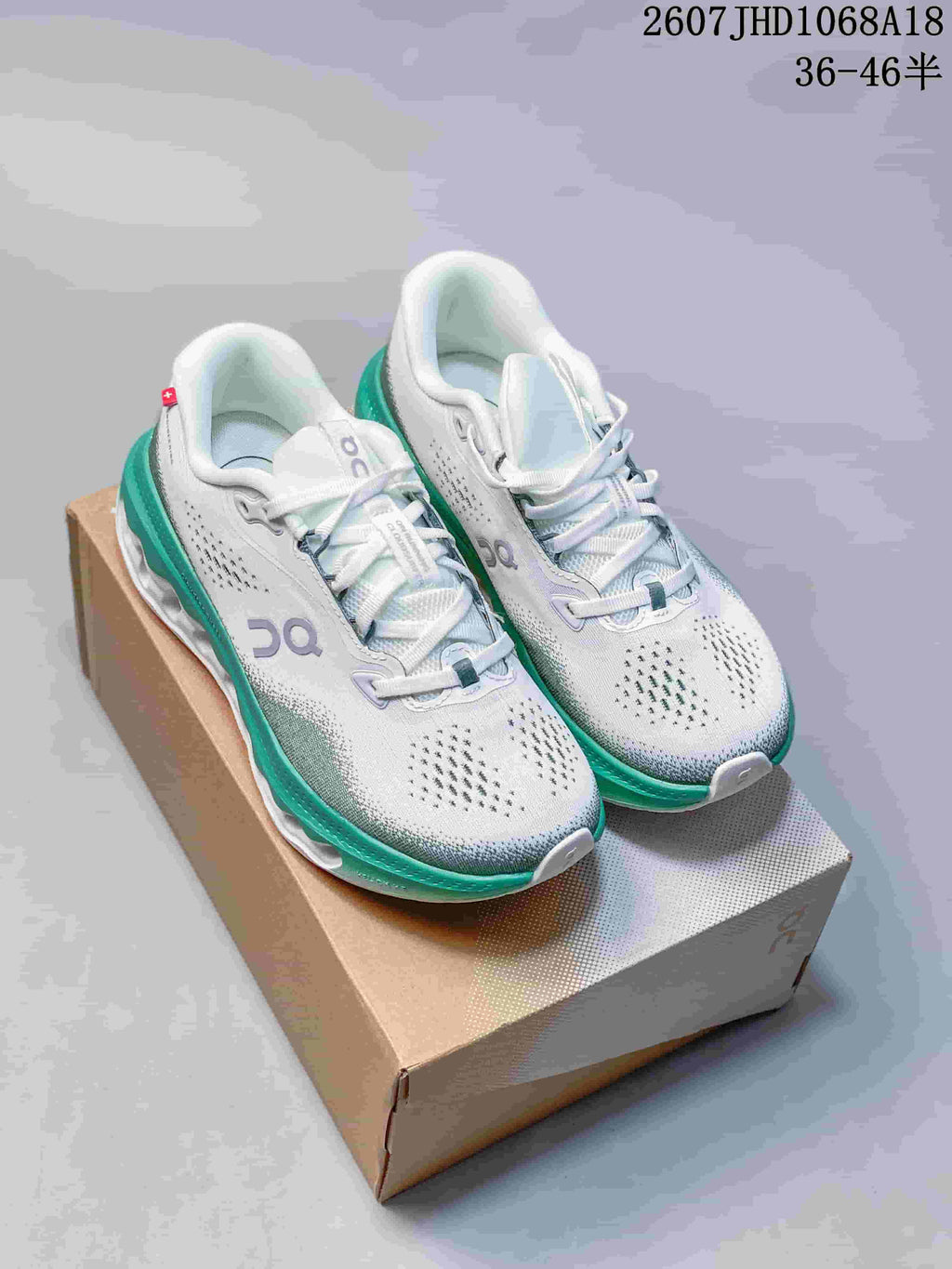 On Cloudsurfer 3 Running Sneakers in White Green 2607JHD1068A18 - product image from the listing.