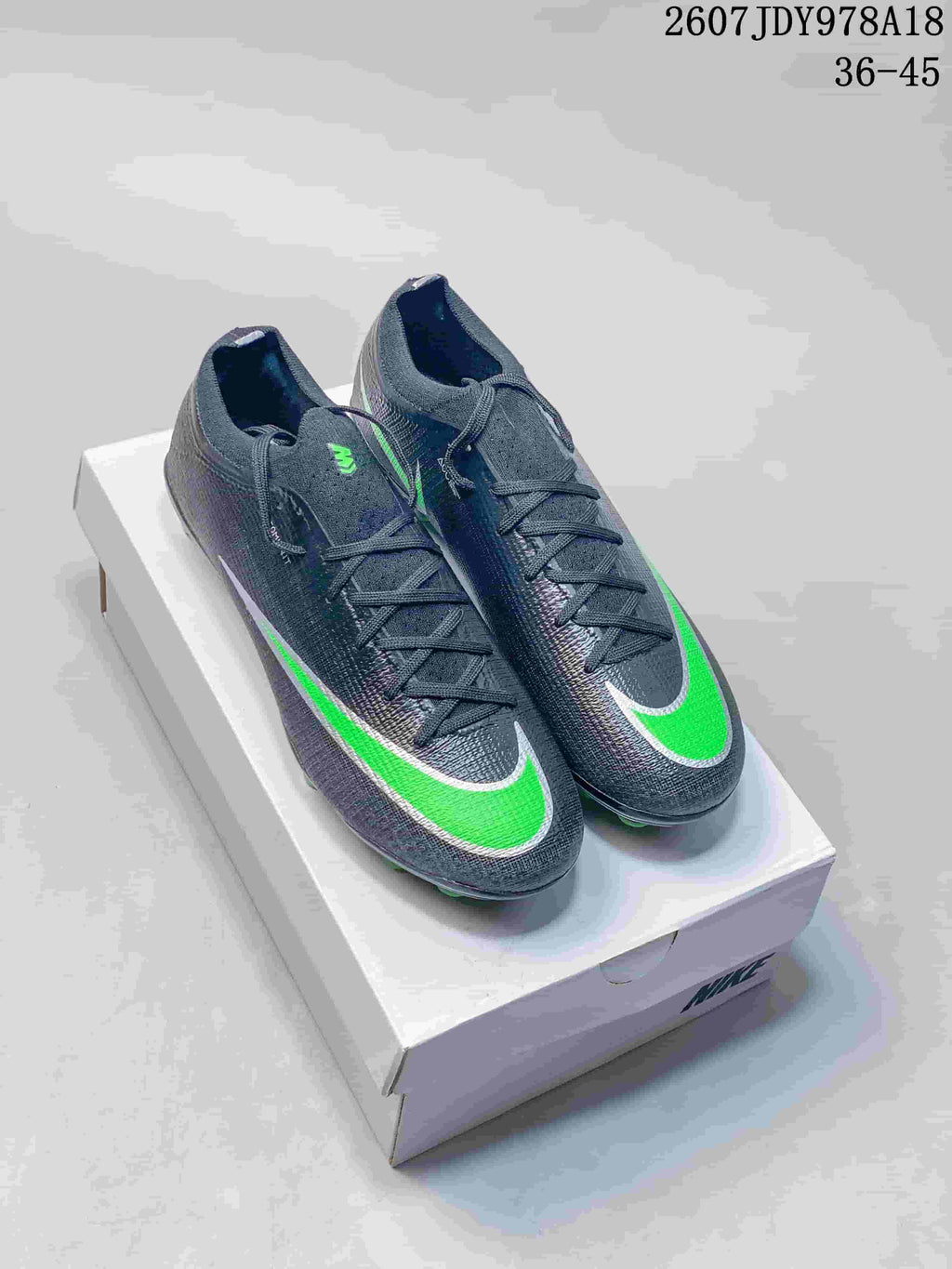 Nike Mercurial Vapor 16 Elite AG-PRO Soccer Cleats in Black Green - product image from the listing.
