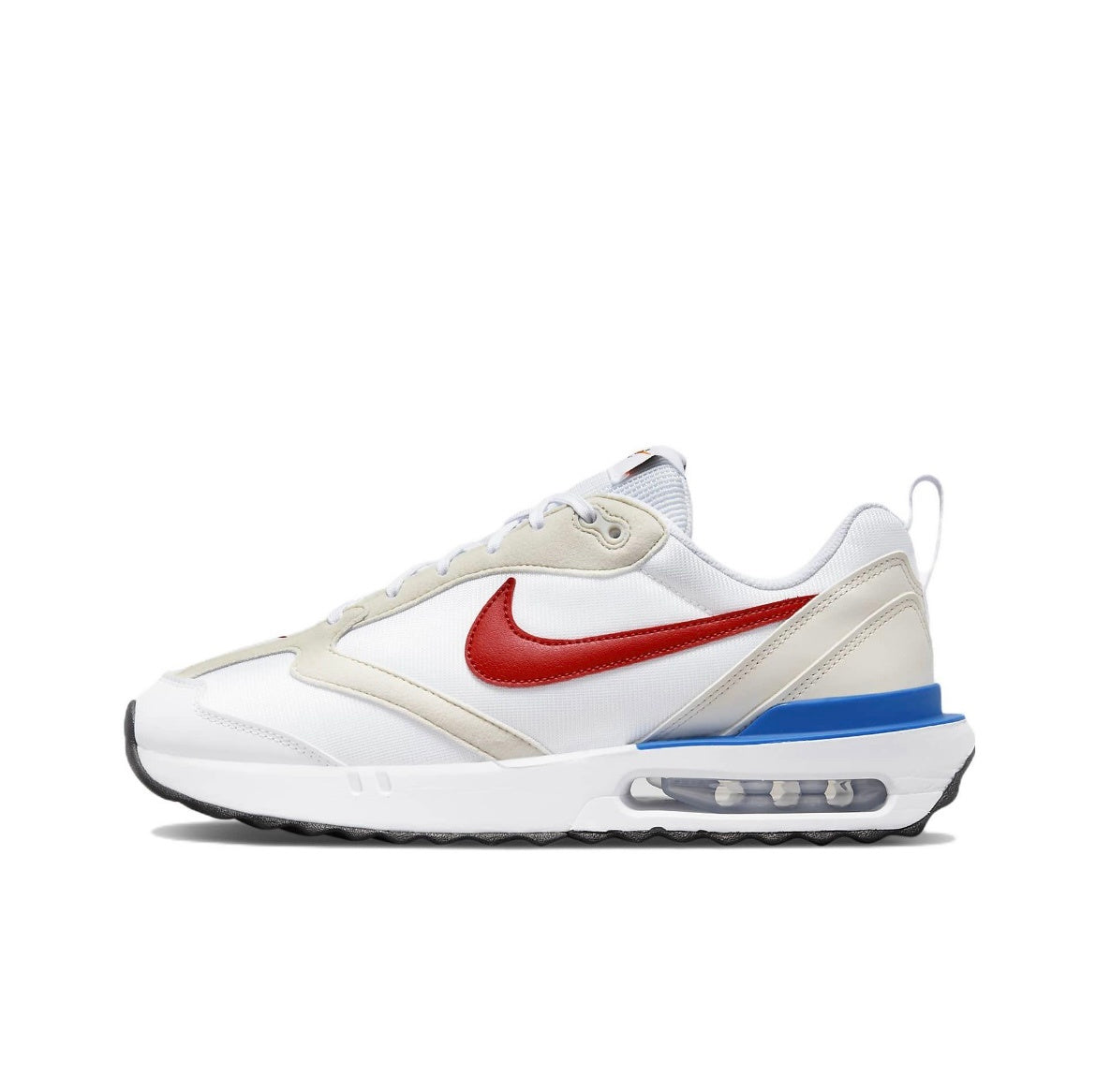 Nike Air Max Dawn Sneakers in White Red Blue DM0013-100 - product image from the listing.