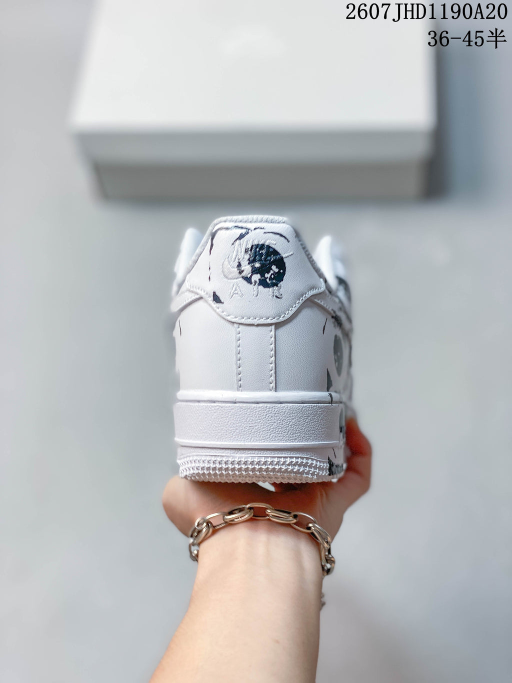 Nike Air Force 1 '07 Low White Graphic Trainers 2607 JHD1190A20 - product image from the listing.