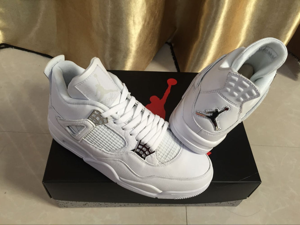Air Jordan 4 Retro White High-Top Sneakers - product image from the listing.