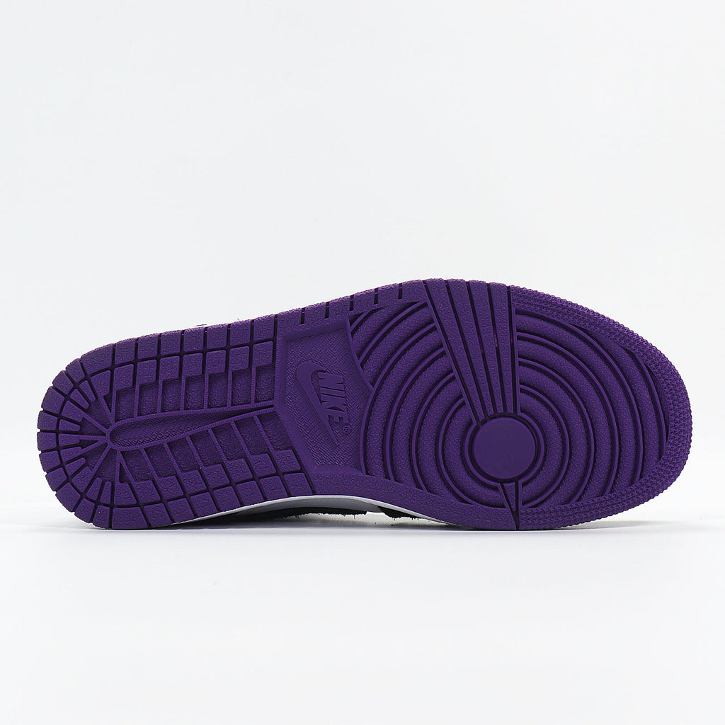 Air Jordan 1 High Sneakers Black White Purple 852542-105 - product image from the listing.