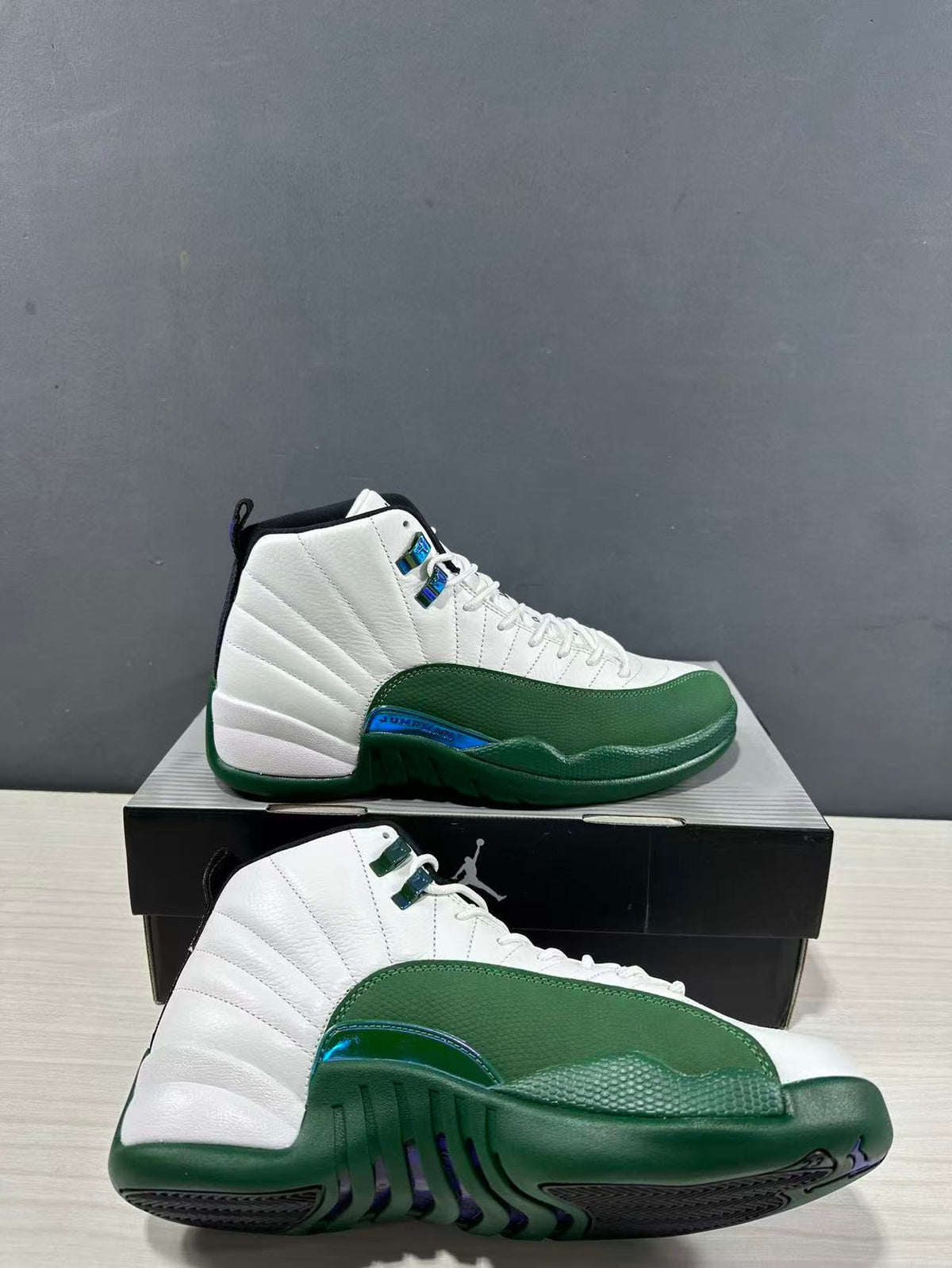 Air Jordan 12 Bucks White Green CT8013-103 Sneakers - product image from the listing.