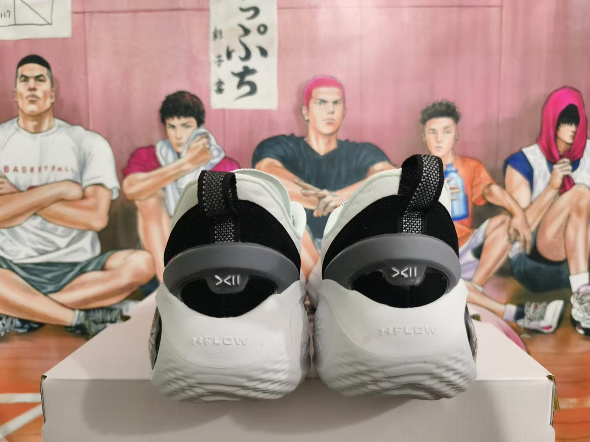 Li-Ning Basketball Footwear White Black Graffiti Style - product image from the listing.