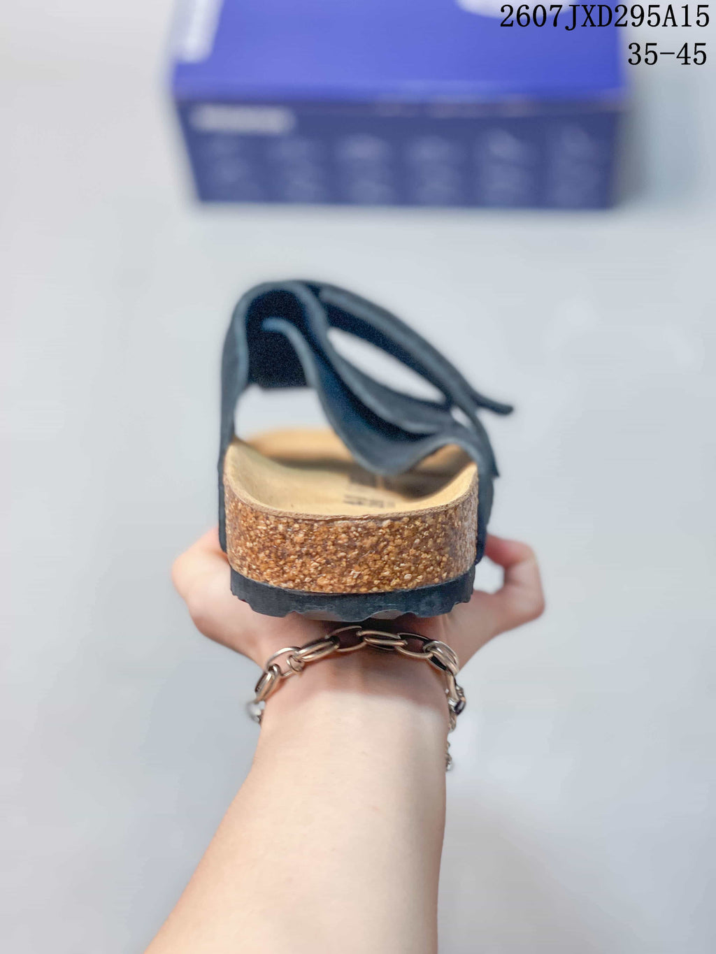 Birkenstock Suede Buckle Sandal in Dark Blue 2607JXD295A15 - product image from the listing.