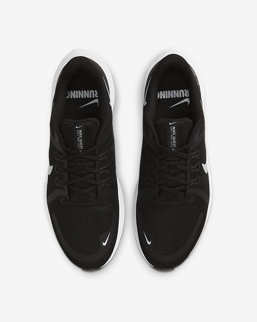 Nike Quest 4 Running Shoes in Black White DA1105-002 - product image from the listing.