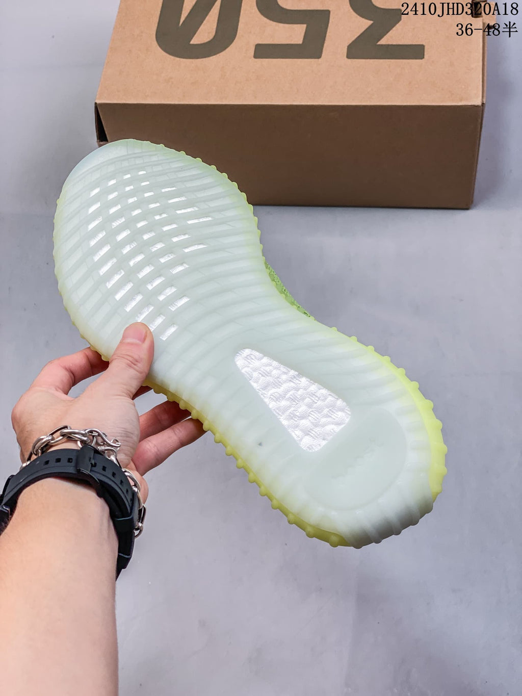 Adidas Yeezy Boost 350 V2 Sneakers in Green White - product image from the listing.