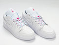 Air Jordan 1 Low White and Pink Sneakers - product image from the listing.