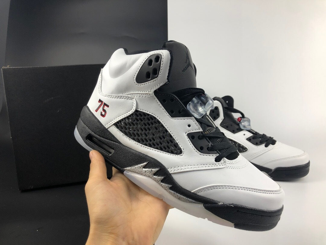 Jordan 5 Retro White Paris High-Cut Sneakers - product image from the listing.
