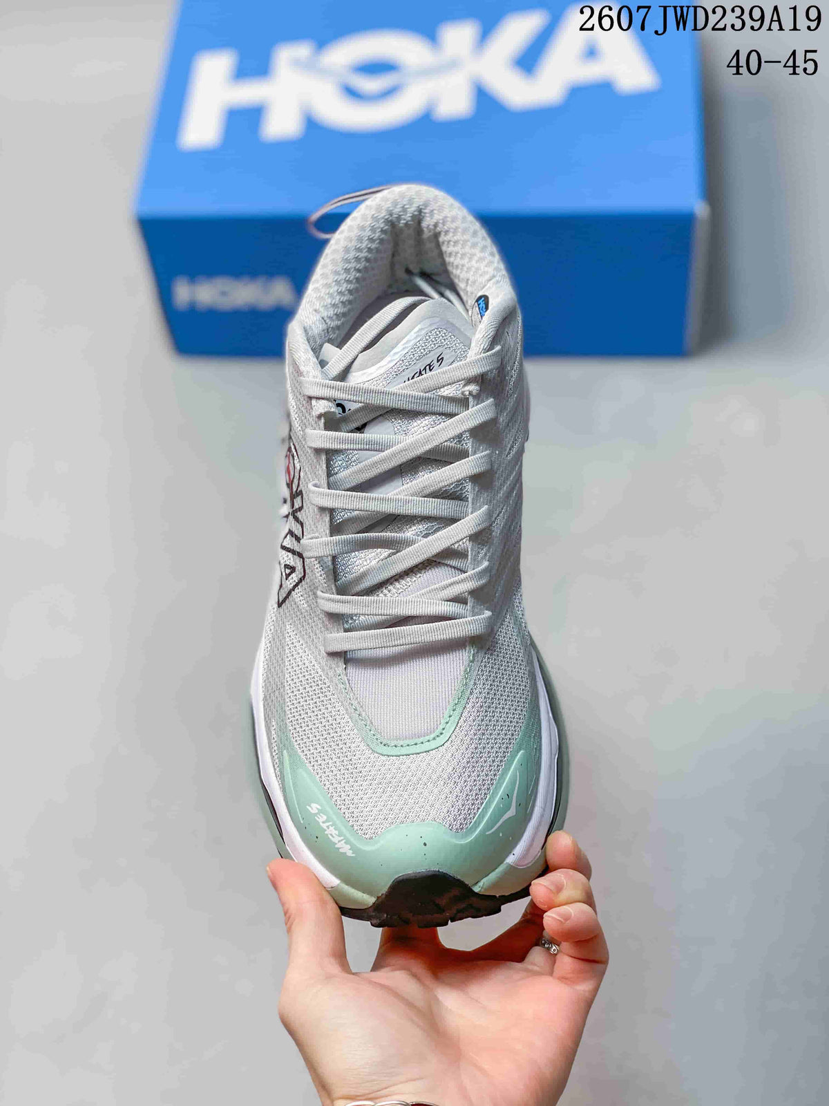 HOKA Rocket X 3 Low-Top Running Shoes in Gray Mint - product image from the listing.
